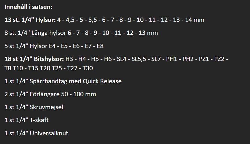 VERKTYGSSATS 1/4