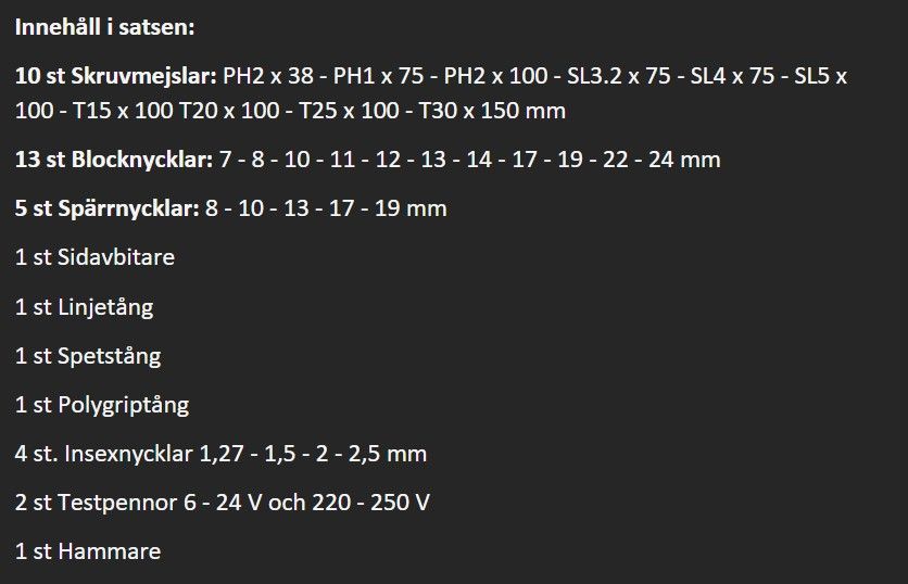 VERKTYGSSATS 1/4