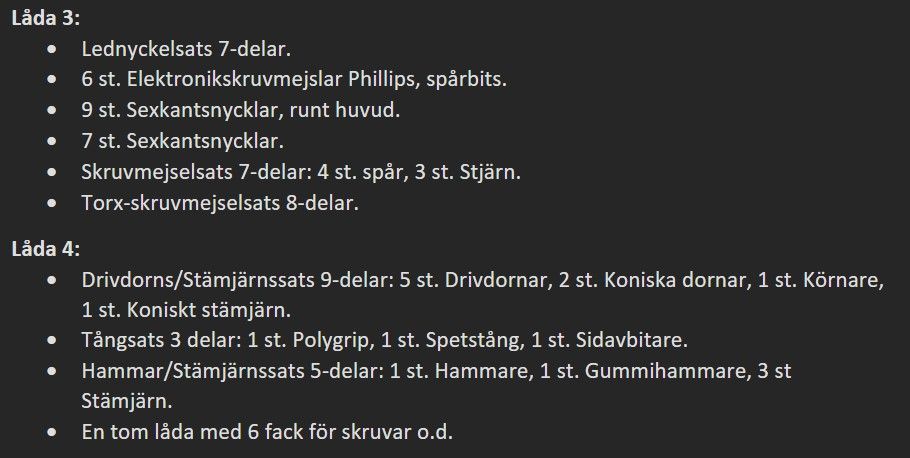 IKH VERKTYGSVAGN MED 255 DELAR - IKH1500