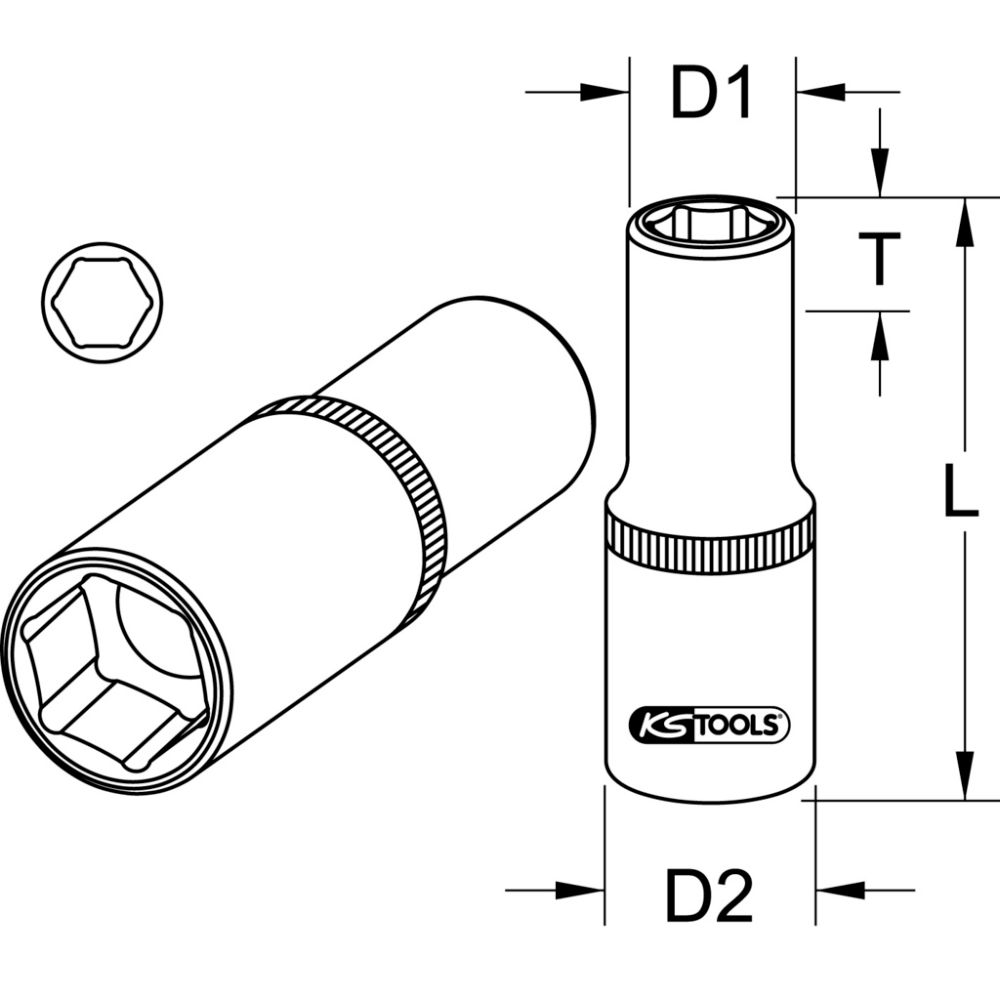 SEXKANTHYLSA LÅNG 11MM  1/2