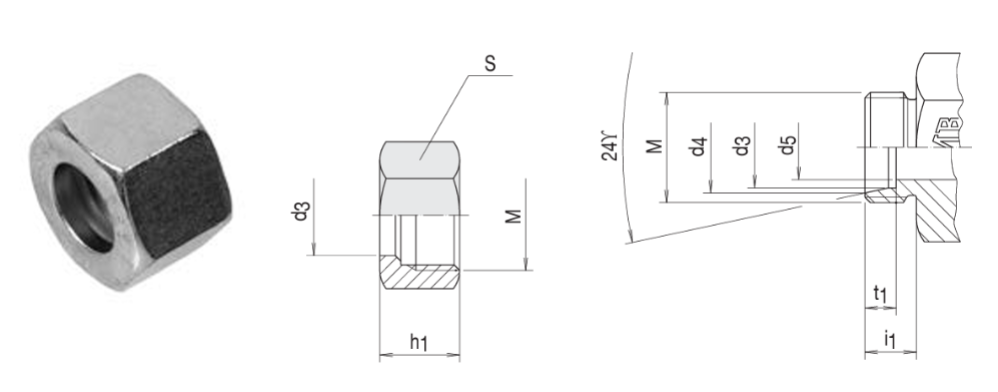 MUTTER 12S M20X1.5MM DIN2353 - M12S