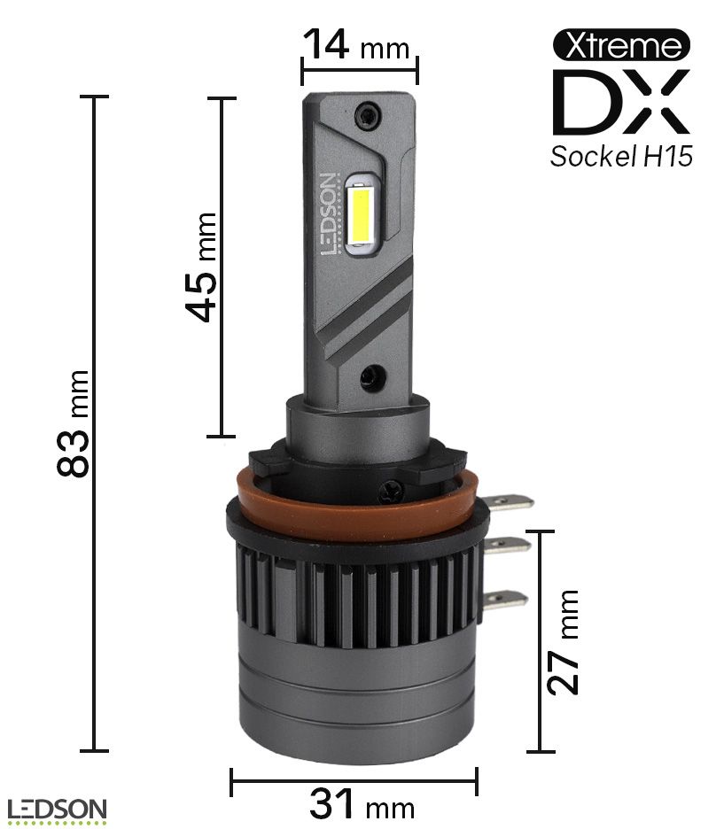 LEDSON XTREME DX LED HALOGEN H15 - 314729