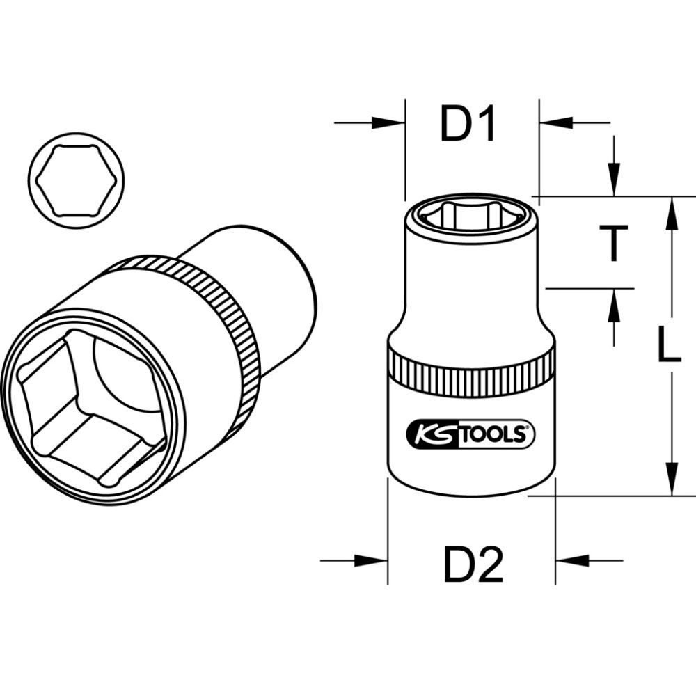 SEXKANT-HYLSOR 1/2