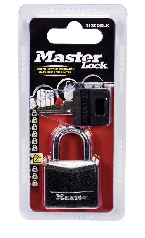 HÄNGLÅS MASTER 30MM SVART - MAS021BLK