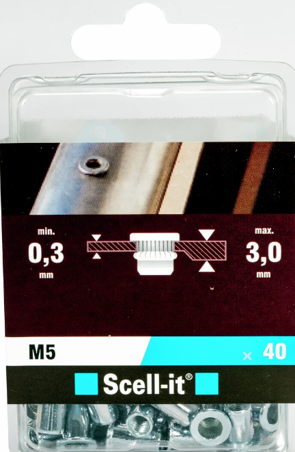 BLINDNITMUTTER M5X13MM 40ST - SCE201A