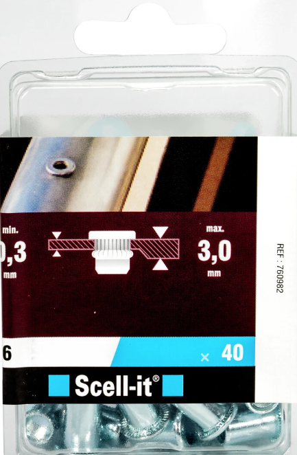 BLINDNITMUTTER M6X16MM 40ST - SCE202A