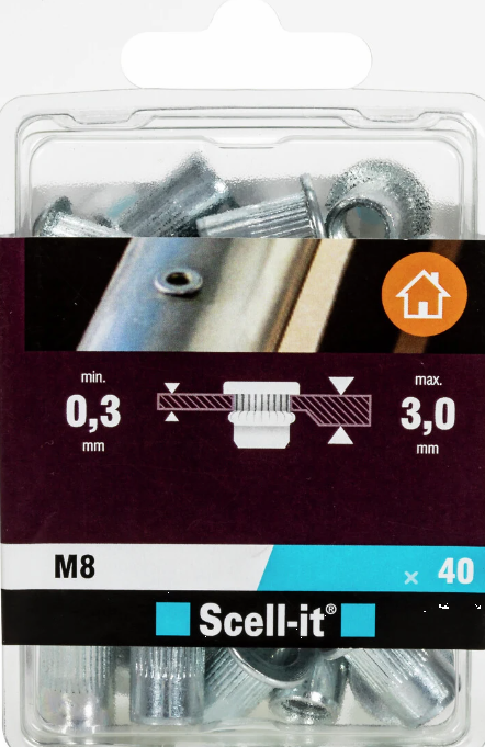 BLINDNITMUTTER M8X17,5MM 40ST - SCE203A