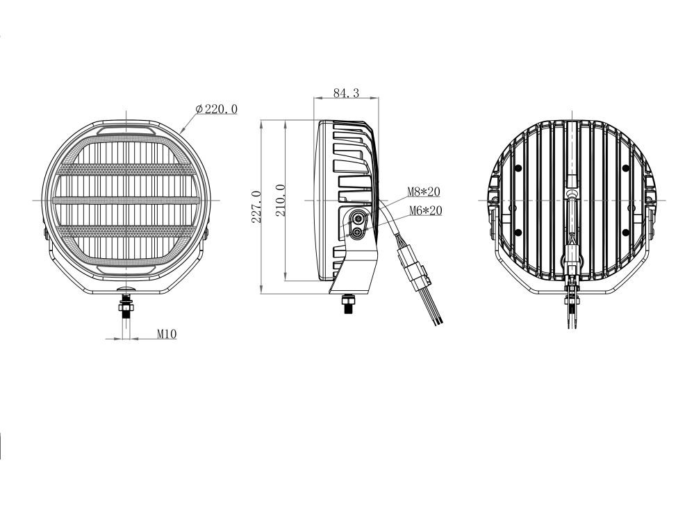 OZZ XR2 P9'' LED EXTRALJUS SVART - 88101