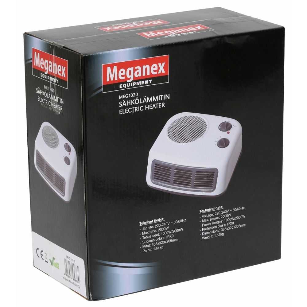 VÄRMEFLÄKT 1000/2000W 230V - MEG1020