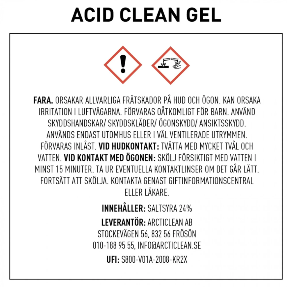 Acid clean gel - Syratvätt 500ml - AC-ACG500