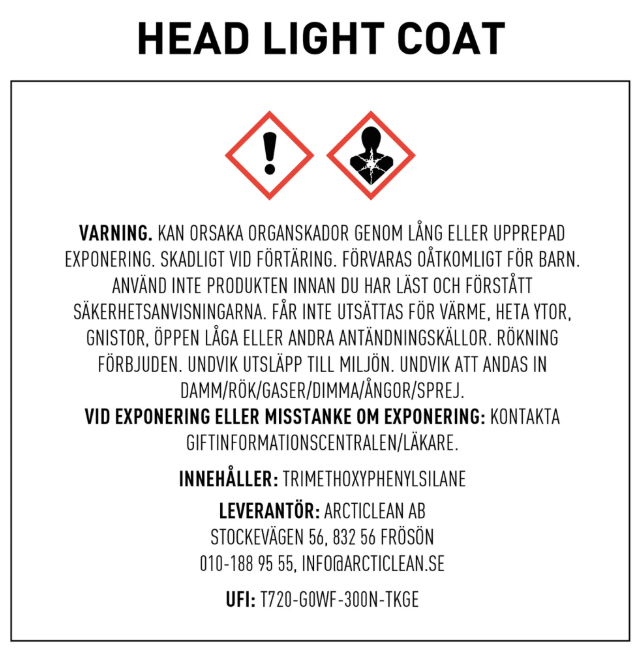 Head light coat - Keramisk coating  - AC-HLC10
