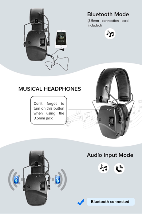 Hörselskydd EM030B Bluetooth Grön - SKYDDEM030BG