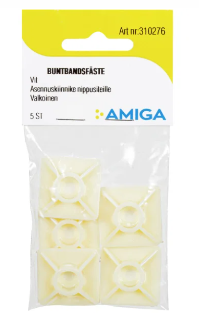 Buntbandsfäste vit 27 × 27 mm  - AM0078