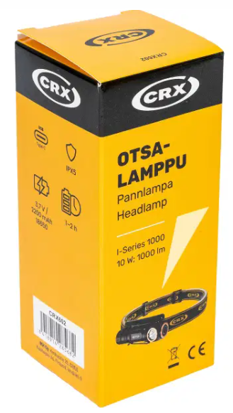 Uppladdningsbar pannlampa I-SERIES 1000lm 100m - CRX602