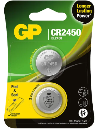 Knappcellsbatteri CR2450 Litium 3 V 2st - GPCR2450-C2