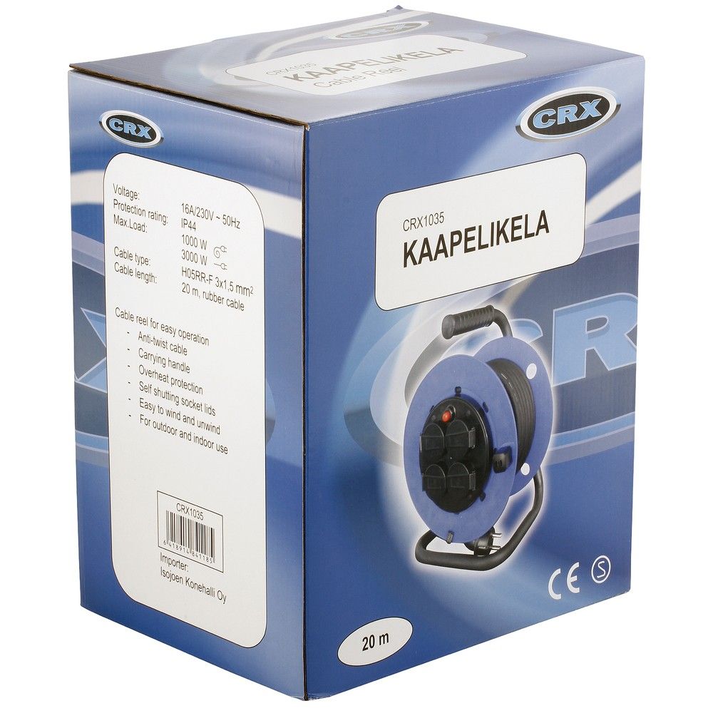 KABELVINDA 20M 4ST UTTAG - CRX1035