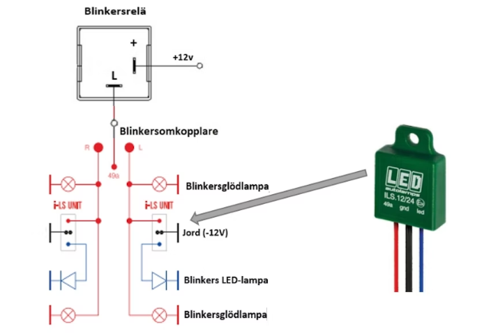 KOMPLETTERANDE BLINK-RELÄ 12/24V - 6500001