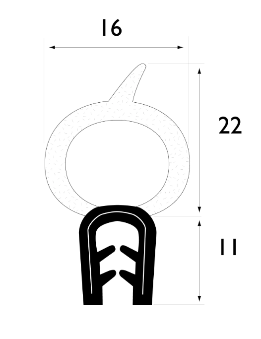 TÄTNINGSLIST PVC 1.5-3MM - D0539