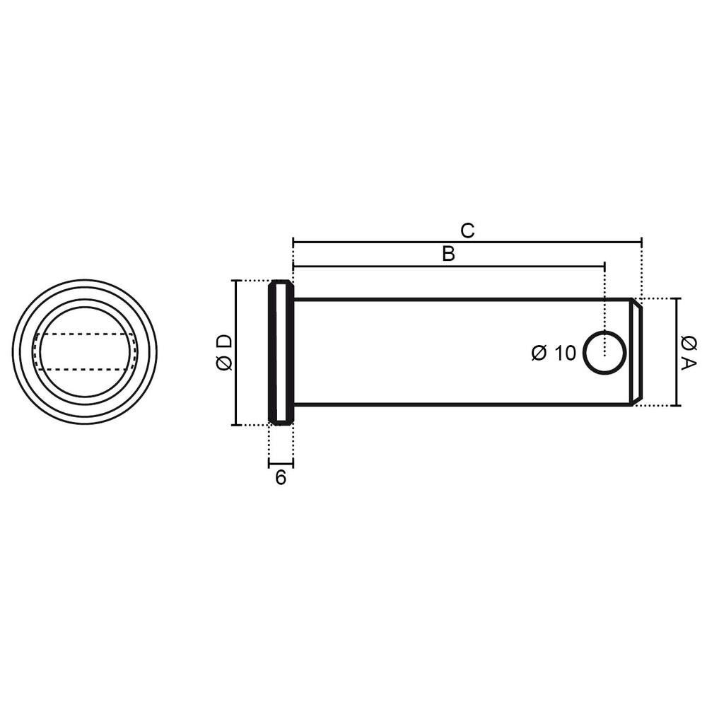 Tapp till arbetsmaskin 20X100mm - V20100