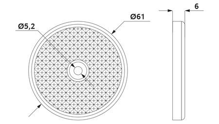 VIT REFLEX 60MM CENTRUMHÅL - ST100673