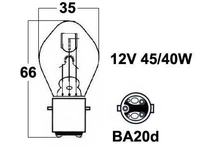 METALLSOCKELLAMPA 12V 45/40W - 12748