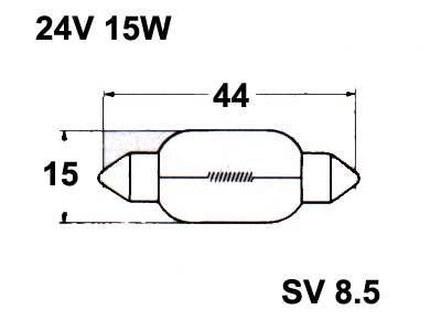 RÖRLAMPA 24V 15W  - 13850