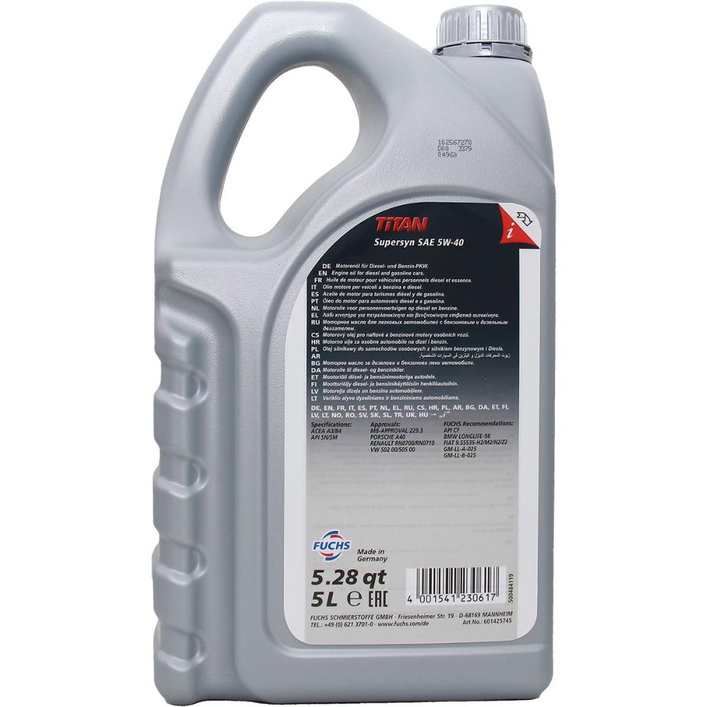 TITAN SUPERSYN LONGLIFE 5W-40 5L - 602058416