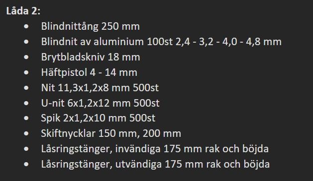 VERKTYGSVAGN MED 124ST VERKTYG - XGR004