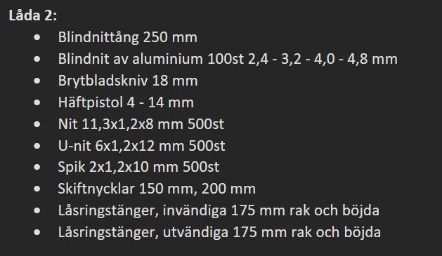 VERKTYGSVAGN VERKTYG 124 DELAR - XGR004