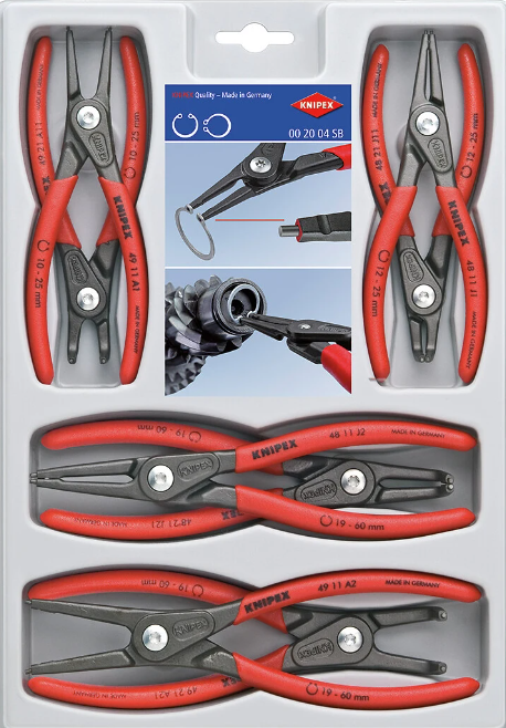 Knipex låsringstångsats 8 tänger 002004SB - KN002004