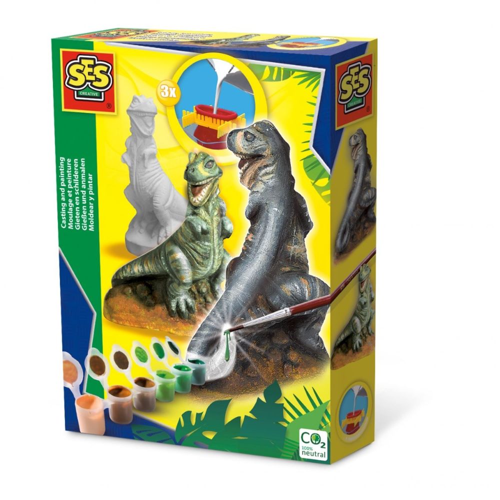 SES GIPSSET GJUT MÅLA DIN T-REX - 01283