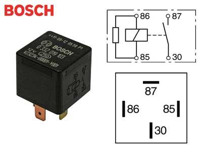 RELÄ 12V-30AMP SLUTANDE - 0332019103